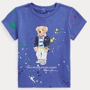 Polo by Ralph Lauren Girls Paint Splatter Cotton Jersey T-Shirt Size 18M NWT